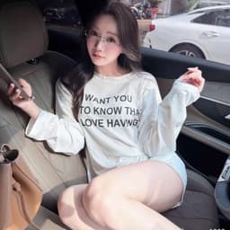 Áo thun nữ tay dài màu trắng cổ tròn in chữ I WANT YOU TO KNOW THAT LOVE HAVING chất phông giấy form rộng siêu xinh 1