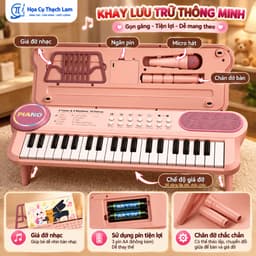 [Tặng sách hướng dẫn đánh] Đàn Piano Điện Tử Cho Bé 37 Phím Kèm Micro, Giá Đỡ Nhạc, 10 Bài Demo 2