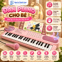 [Tặng sách hướng dẫn đánh] Đàn Piano Điện Tử Cho Bé 37 Phím Kèm Micro, Giá Đỡ Nhạc, 10 Bài Demo 3