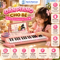 [Tặng sách hướng dẫn đánh] Đàn Piano Điện Tử Cho Bé 37 Phím Kèm Micro, Giá Đỡ Nhạc, 10 Bài Demo 5