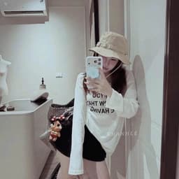 Áo thun nữ tay dài màu trắng cổ tròn in chữ I WANT YOU TO KNOW THAT LOVE HAVING chất phông giấy form rộng siêu xinh 7