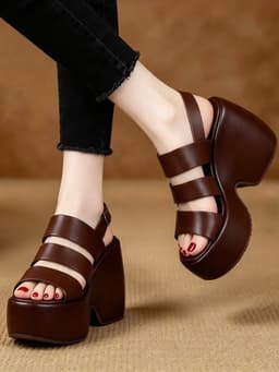 SANDAL CG ĐẾ LÕM 3 QUAI CAO 10CM SIÊU XINH 15