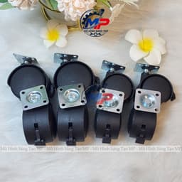 Bộ 4 Bánh Xe Nhựa Có Khóa Bánh Bass Xoay BX-01 7