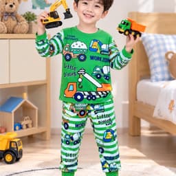 Sét đồ kiểu các hình xe dễ thương cho bé trai, đồ bộ tay dài cho bé trai chất cotton lạnh mềm mát  6