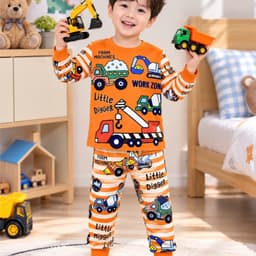 Sét đồ kiểu các hình xe dễ thương cho bé trai, đồ bộ tay dài cho bé trai chất cotton lạnh mềm mát  4