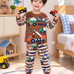 Sét đồ kiểu các hình xe dễ thương cho bé trai, đồ bộ tay dài cho bé trai chất cotton lạnh mềm mát  5