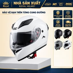 Mũ Bảo Hiểm Fullface Roc R04 Lật Cằm 2 Kính, Nón Đạt Chuẩn Đi Moto Xe Máy, Chính Hãng Nhà Sản Xuất 1