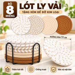Bộ lót ly bằng gỗ, lót cốc gỗ cho bàn làm việc, quán cafe cửa hàng trang trí nhà cửa decor nhà GIBA 9