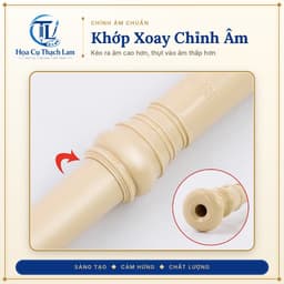 [Tặng sách tập thổi]Sáo Dọc Soprano DHS 8 Lỗ Cho Bé Màu Kem Tháo Rời 3 Đoạn Kèm Túi Vải Que Lau 4