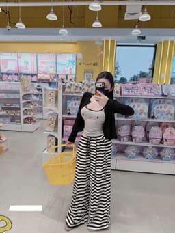Set bộ 3 món mặc nhà chất Thun áo 2s in mèo kèm khoác ngoài tay dài phối quần sọc dáng suông dài 3