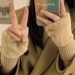 Đôi găng ống tay dài vải len màu trơn thời trang thu đông dành cho nữ 5