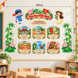Bộ tranh Góc Văn Hoá Việt Nam - trang dán tường trang trí lớp học mầm non, tiểu học (F433) 5