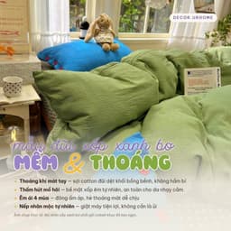 (Tặng ôm) Bộ chăn ga gối DECOR.URHOME gối bông họa tiết chấm bi màu tím phong cách dễ thương 3