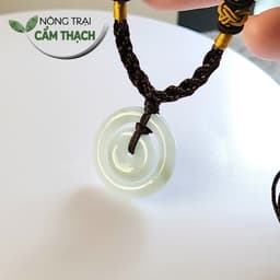 [Nông Trại Cẩm Thạch] Mặt Dây Khấu Mẫu Tử Ngọc Cẩm Thạch Phỉ Thúy Tự Nhiên Type A kèm kiểm định, kích thước 23mm 3