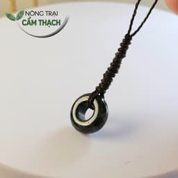 [Nông Trại Cẩm Thạch] Móc Treo Điện Thoại, Túi Xách Ngọc Cẩm Thạch Phỉ Thúy Gà Đen Tự Nhiên Type, phong cách đơn giản 2