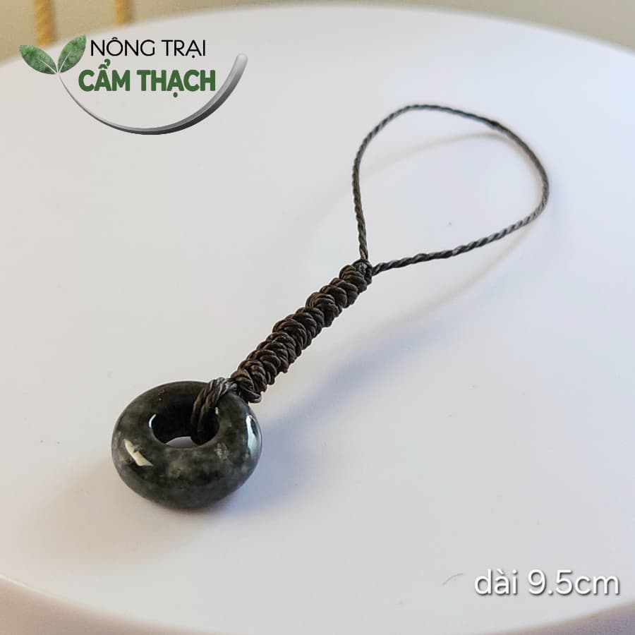 [Nông Trại Cẩm Thạch] Móc Treo Điện Thoại, Túi Xách Ngọc Cẩm Thạch Phỉ Thúy Gà Đen Tự Nhiên Type, phong cách đơn giản
