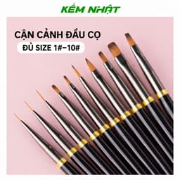 Bộ 10 cọ vẽ móng nail art cán đen đủ size 1–10, cọ vẽ gel trang trí móng chuyên dụng 3