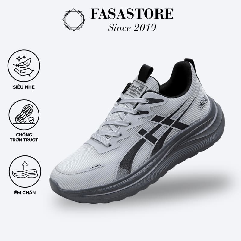 [TẶNG LÓT EVA] Giày Thể Thao Chạy Bộ Nam FASASTORE Đế EVA Siêu Nhẹ Êm Chân Vải Lưới Thoáng Khí