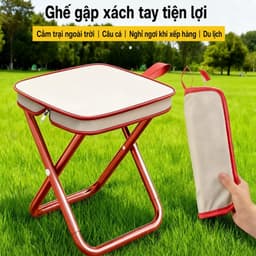 Ghế Đẩu Mini Xếp Gọn Túi Xách 28x23x25cm và GH23. LMS 1
