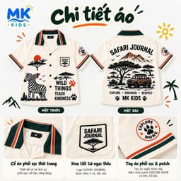 Set Bộ Bé Trai Zebra MK Kids Áo Sơ Mi Cộc Tay Đi Chơi Mùa Hè Chất Lụa Mịn Thoáng Mát 2-10 Tuổi 4
