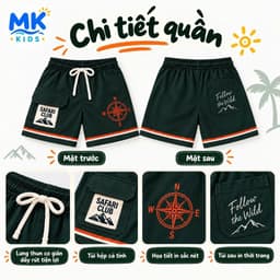Set Bộ Bé Trai Zebra MK Kids Áo Sơ Mi Cộc Tay Đi Chơi Mùa Hè Chất Lụa Mịn Thoáng Mát 2-10 Tuổi 5