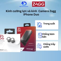 [iPhone Dou] Kính cường lực và kính gắn ngoài Camera Zagg dành cho iPhone Duo - trong suốt 1