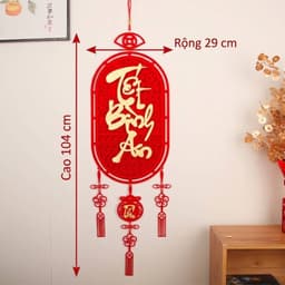 Dải Treo Tường 3D Dáng Bầu Phủ Nhũ Vàng Đón Tết Bình An Rước Lộc Vào Nhà T170 2