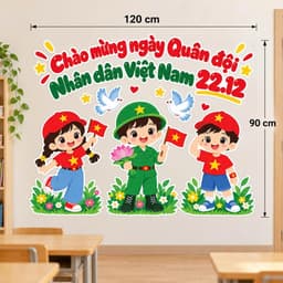 Set tranh trang trí 22/12 dán bảng chào mừng ngày Quân đội Nhân dân Việt Nam 22.12 tranh lớp học mầm non (MN652) 7