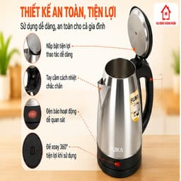 [CHÍNH HÃNG] Ấm Siêu Tốc Fujika FJ-ST186 1.8 Lít, Bình Đun Nước Inox, Tự Ngắt Khi Sôi, Đế Xoay 360 Độ 5