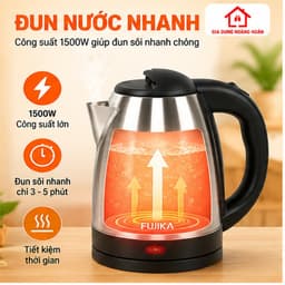 [CHÍNH HÃNG] Ấm Siêu Tốc Fujika FJ-ST186 1.8 Lít, Bình Đun Nước Inox, Tự Ngắt Khi Sôi, Đế Xoay 360 Độ 3