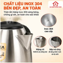 [CHÍNH HÃNG] Ấm Siêu Tốc Fujika FJ-ST186 1.8 Lít, Bình Đun Nước Inox, Tự Ngắt Khi Sôi, Đế Xoay 360 Độ 4