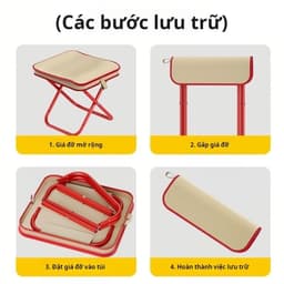 Ghế Đẩu Mini Xếp Gọn Túi Xách 28x23x25cm và GH23. LMS 8