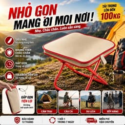 Ghế Đẩu Mini Xếp Gọn Túi Xách 28x23x25cm và GH23. LMS 5