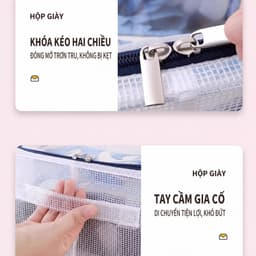 Hộp Đựng Giày Gấp Gọn Khung Thép 15x30x60cm và Kệ Giày Chữ X 5 Tầng. LMS 3