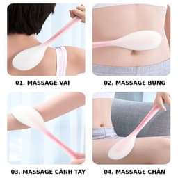 Cây Đấm Lưng Silicon Hình Bàn Tay, Hình Tròn 33cm và Gậy Gãi Lưng Móc Khóa Rút Gọn Bàn Tay. LMS 7