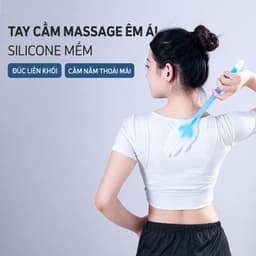 Cây Đấm Lưng Silicon Hình Bàn Tay, Hình Tròn 33cm và Gậy Gãi Lưng Móc Khóa Rút Gọn Bàn Tay. LMS 5