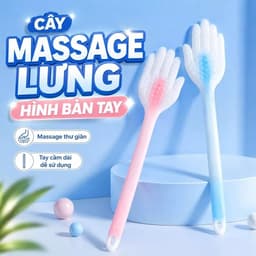 Cây Đấm Lưng Silicon Hình Bàn Tay, Hình Tròn 33cm và Gậy Gãi Lưng Móc Khóa Rút Gọn Bàn Tay. LMS 1