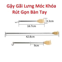 Cây Đấm Lưng Silicon Hình Bàn Tay, Hình Tròn 33cm và Gậy Gãi Lưng Móc Khóa Rút Gọn Bàn Tay. LMS 8