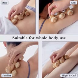 Lăn Massage gỗ cầm tay 6 bi gai và Lăn Massage gỗ cầm tay 3 bi trơn. LMS 2