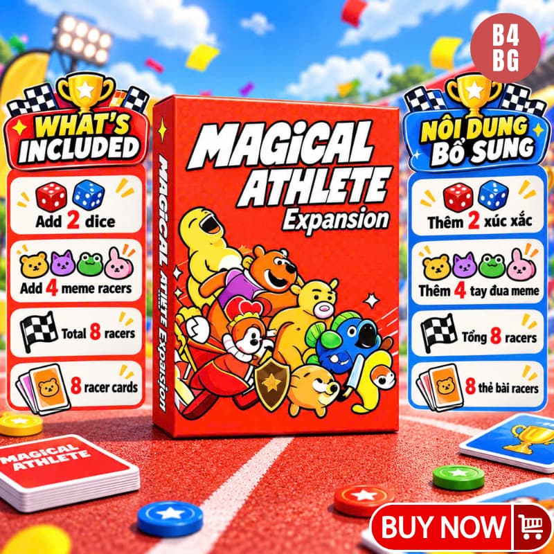 Magical Athlete Expansion Board Game – Bản Mở Rộng Trò Chơi Đua Vui Nhộn, Party Game Cho Nhóm Bạn