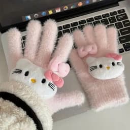 Găng Tay Len Nữ Họa Tiết Xinh Xắn, Găng Tay Giữ Ấm Mùa Đông Cho Chị Em Phái Nữ, Phụ Kiện Thời Trang Mềm Mại 4