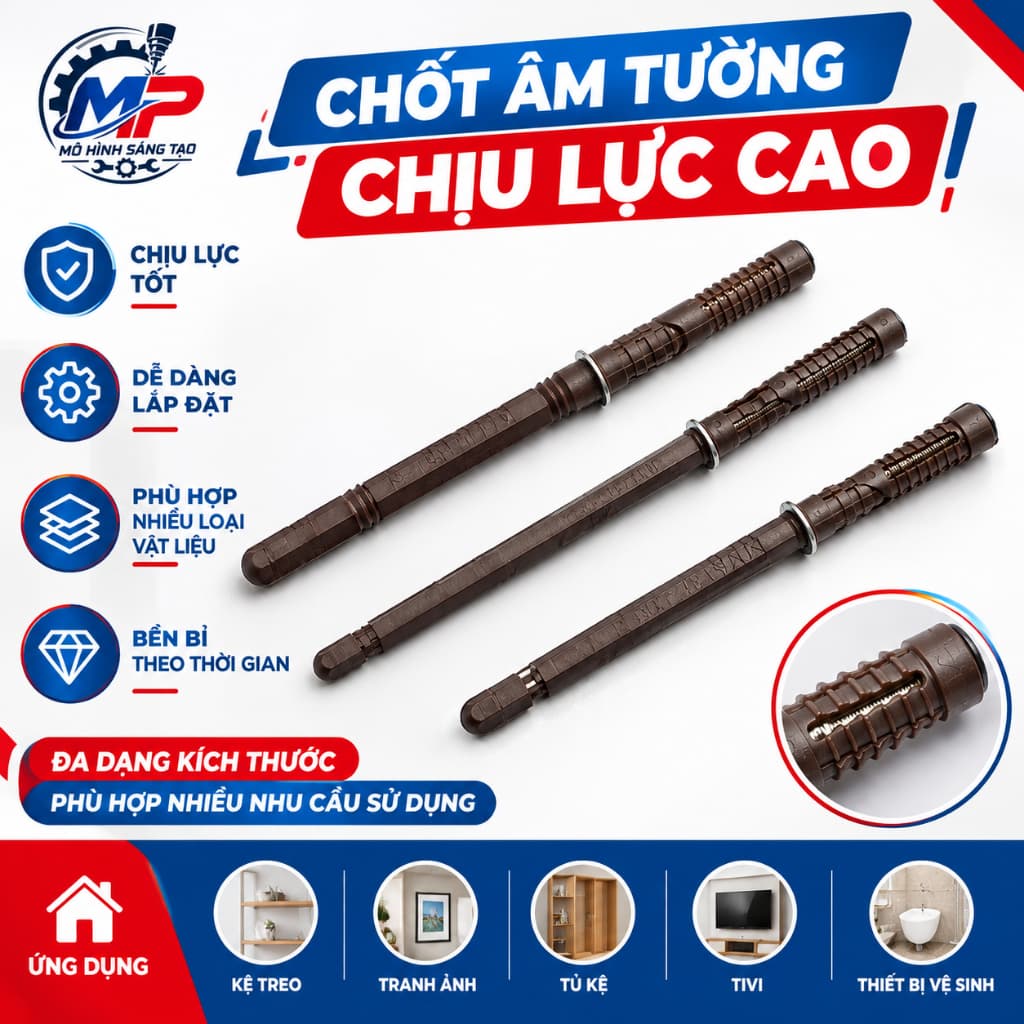 ( 2 Cái ) Chốt Âm Tường Đỡ Kệ Gỗ, Thanh Đỡ Tấm Kệ Âm, Phụ Kiện Lắp Tủ Kệ Nội Thất Chắc Chắn Chot-04