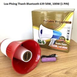 Loa Phóng Thanh Ghi Âm, Phát Lại VB-19-004 và 639 50W, 100W (1 PIN), LMS 8