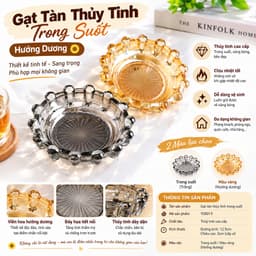 Gạt Tàn Thủy Tinh Hướng Dương/ Tròn Trong YG8019/ Vuông YG8020/ 100 Đầu Lọc Th u-ô-cc/ Gạt Tàn Gắn Dán Tường 1
