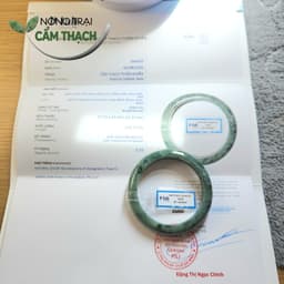 [Nông Trại Cẩm Thạch] Vòng Tay Ngọc Cẩm Thạch Xanh Dầu Đậm Tự Nhiên type A kèm giấy kiểm định PNJLab, ni 55mm 6