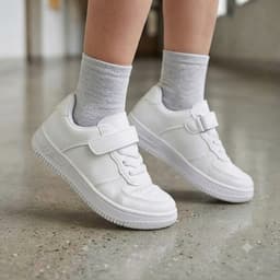 Giày thể thao trẻ em ALH màu trắng cho bé trai bé gái Giày sneaker quai dán [G-0011] 8