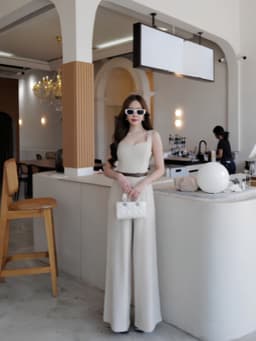 Set công sở Jumpsuit nữ liền thân thiết kế cổ vuông thanh lịch kèm dây nịt eo tôn dáng thời trang sang trọng 2