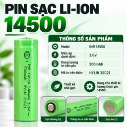 Pin sạc Li-Ion lithium 14500 500mah và 18490. 1200mah/ 18650 4v2 Panason 4200mah/ 26650/ Sạc PinTiểu MS-5D81H, LMS 1