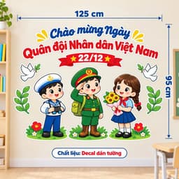 Set tranh trang trí 22/12 dán bảng chào mừng ngày Quân đội Nhân dân Việt Nam 22.12 tranh lớp học mầm non (MN652) 9
