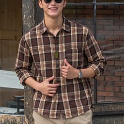 Áo Sơ Mi nam kẻ Strap MKCLEVER Chất kẻ thô thoáng mát, mềm mại, chống nhăn, form rộng mặc hằng ngày 3